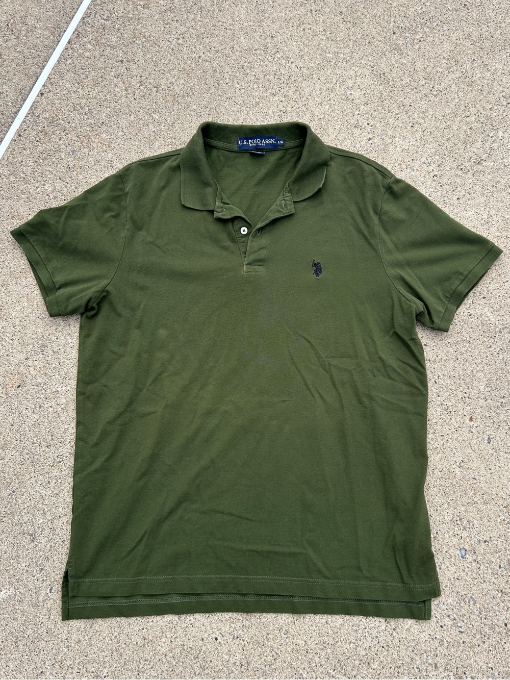 U.S. Polo Assn. Men’s Short Sleeve Pique Polo Shirt Olive Green Size L